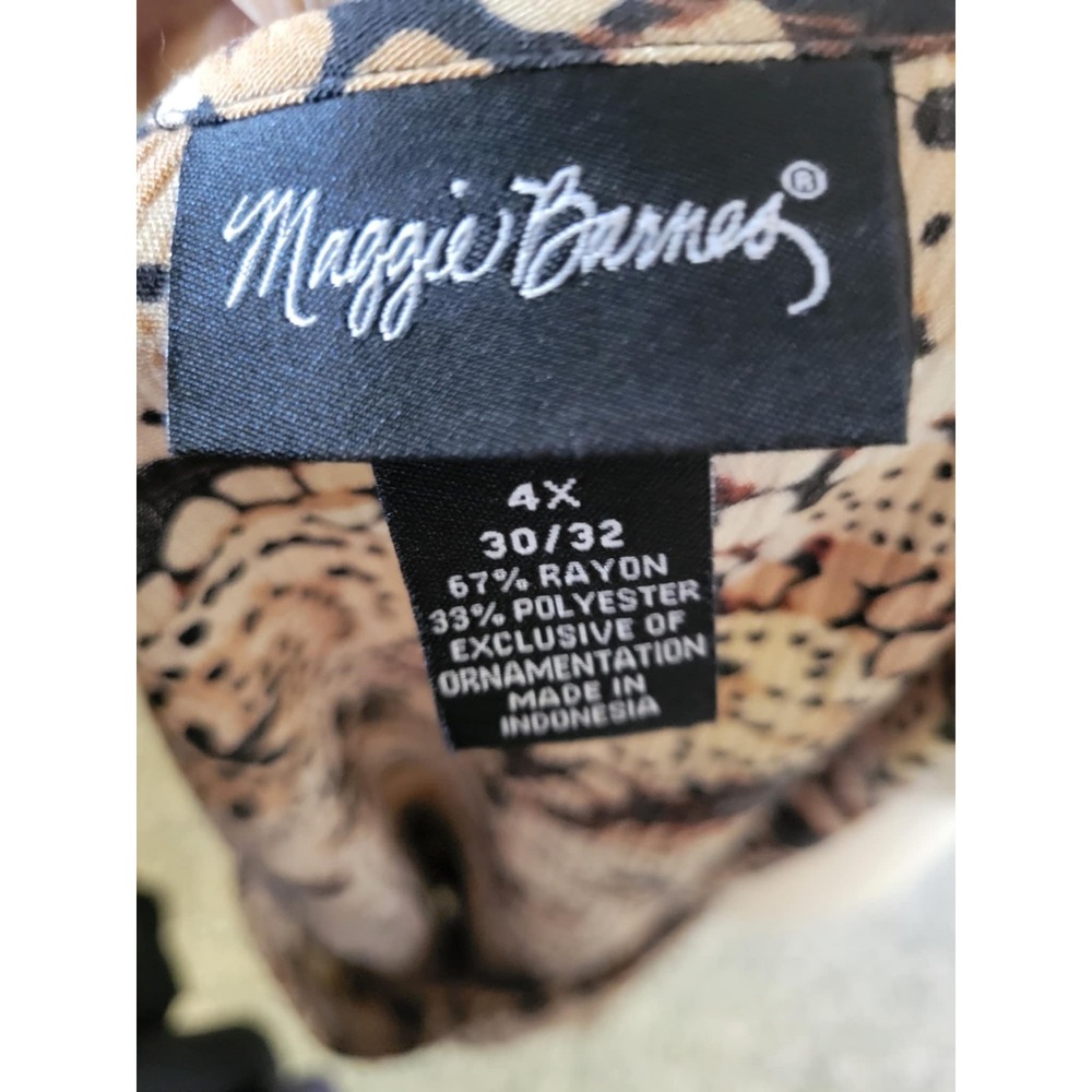 Maggie Barnes Womens 4X Floral Print Tank Top Black Button Down Top Set - Picture 6 of 7